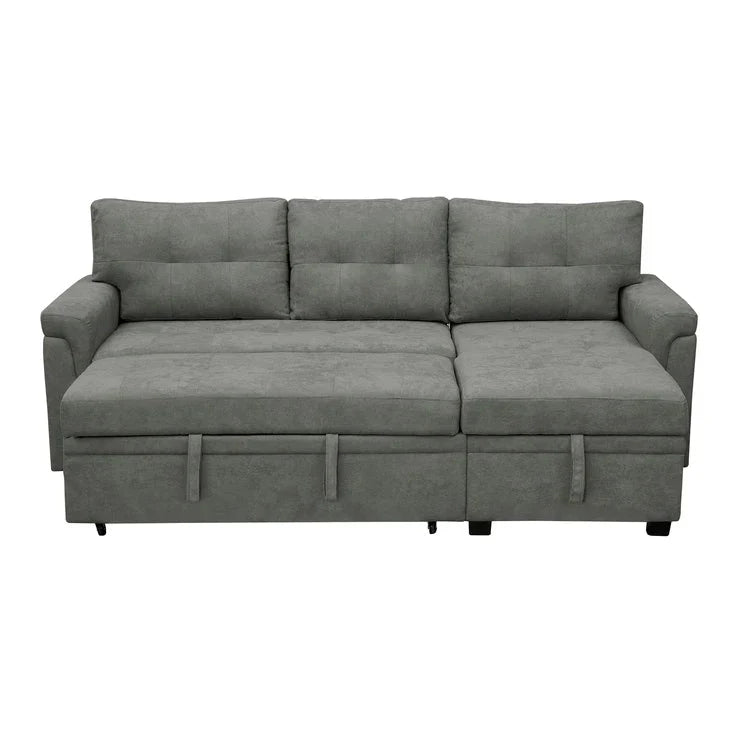Canapé d'angle réversible avec lit gigogne, méridienne de rangement, pieds durables,