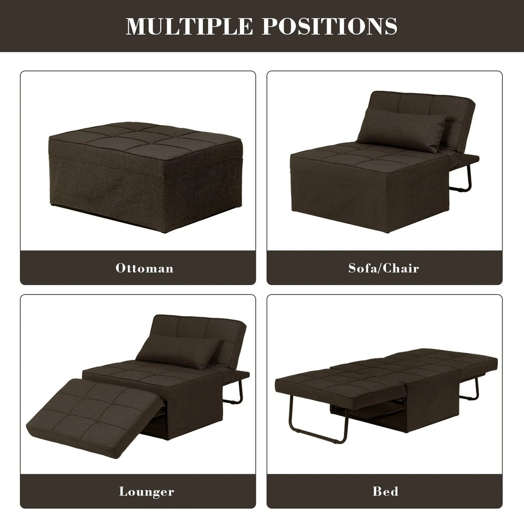 Canapé convertible Lit d'appoint Fauteuil-lit Canapé pliant Pouf Fauteuils inclinables pour le salon