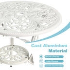 Ensemble de 3 pièces pour terrasse extérieure en aluminium avec table papillon, chaises et trou pour parasol
