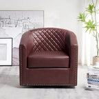 Fauteuil à barillet pivotant en cuir PU touffeté KINWELL 29