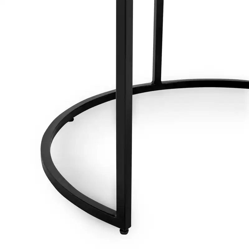 Christopher Knight Home Classic Ander - Ensemble de 2 tables basses gigognes rondes, marron/noir