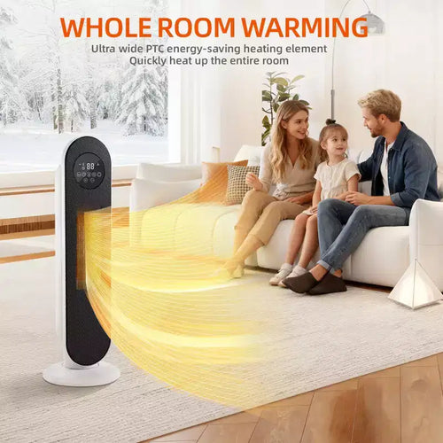 Chauffage d'appoint en céramique portable de 1500 W, radiateur électrique PTC avec thermostat réglable pour usage intérieur