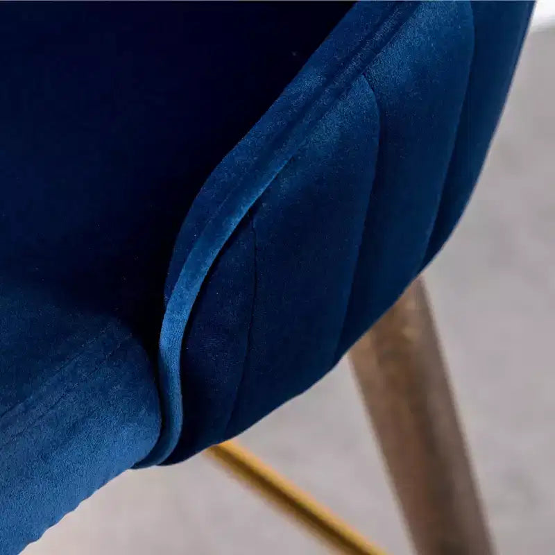 Tabourets de bar à dossier ailé Leland en tissu, lot de 2, bleus