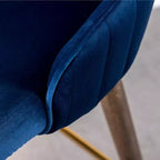 Tabourets de bar à dossier ailé Leland en tissu, lot de 2, bleus