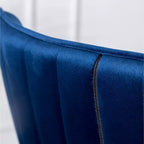 Tabourets de bar à dossier ailé Leland en tissu, lot de 2, bleus