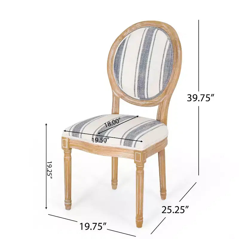 Chaises de salle à manger capitonnées GDFStudio Newman de style campagnard (lot de 2)