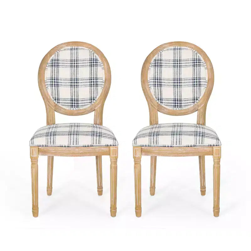 Chaises de salle à manger capitonnées GDFStudio Newman de style campagnard (lot de 2)