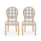 Chaises de salle à manger capitonnées GDFStudio Newman de style campagnard (lot de 2)