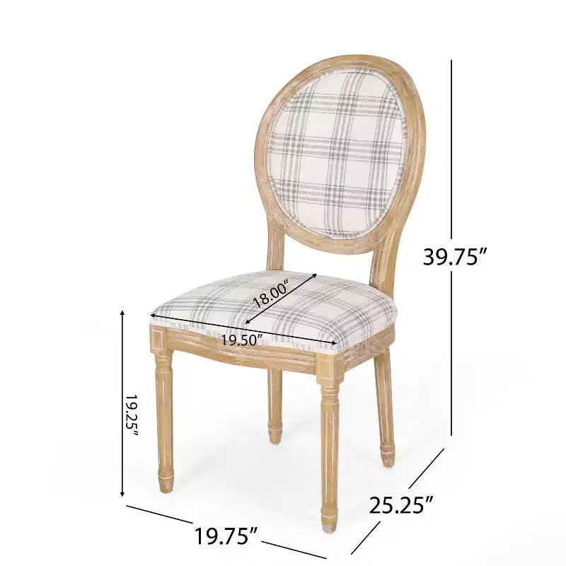 Chaises de salle à manger capitonnées GDFStudio Newman de style campagnard (lot de 2)