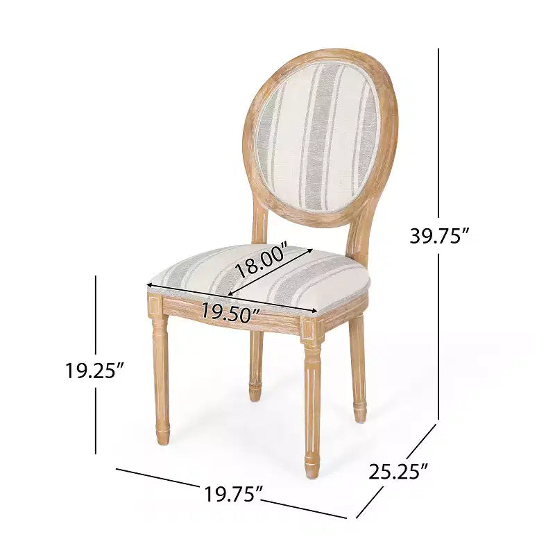 Chaises de salle à manger capitonnées GDFStudio Newman de style campagnard (lot de 2)