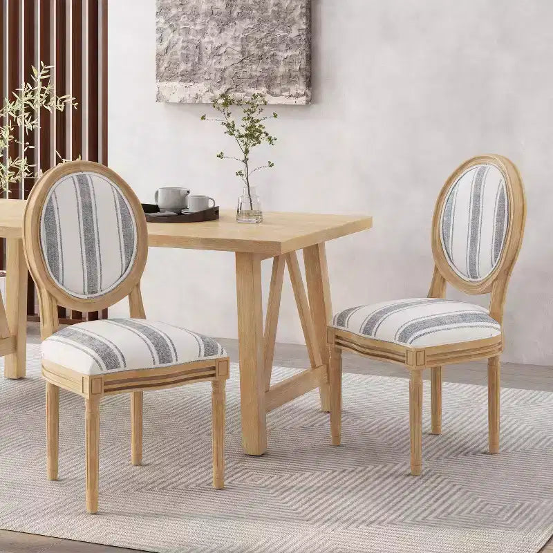 Chaises de salle à manger capitonnées GDFStudio Newman de style campagnard (lot de 2)