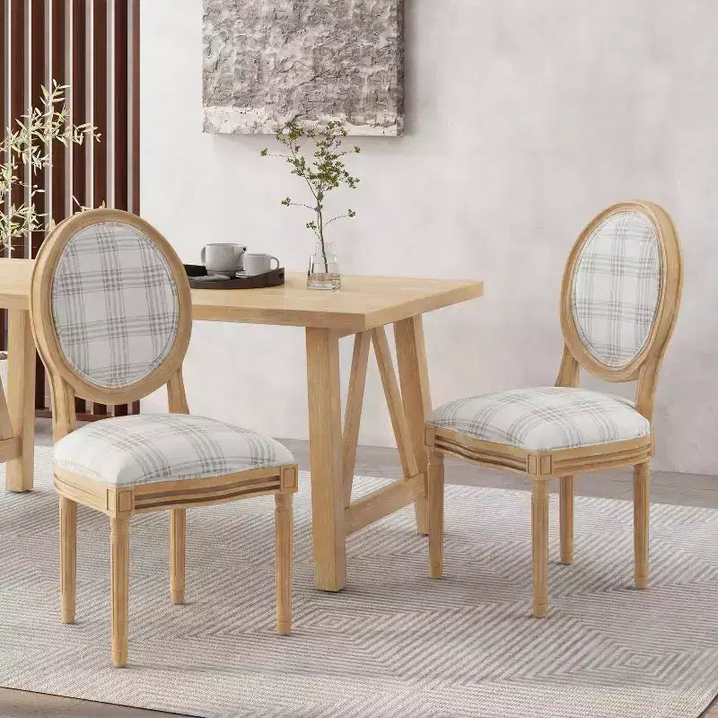 Chaises de salle à manger capitonnées GDFStudio Newman de style campagnard (lot de 2)
