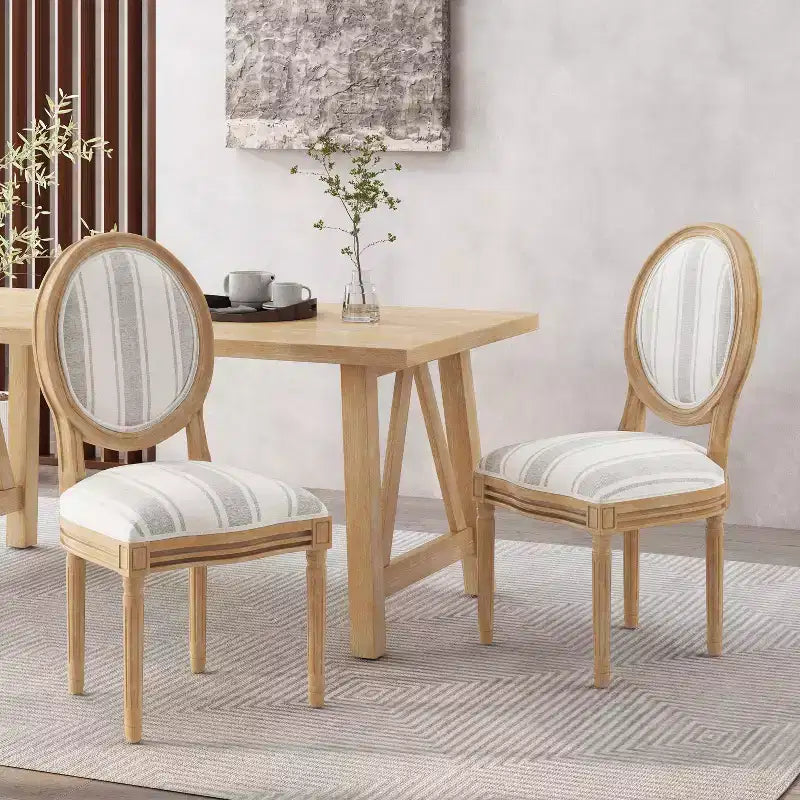 Chaises de salle à manger capitonnées GDFStudio Newman de style campagnard (lot de 2)