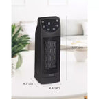 Chauffage de bureau en céramique oscillant BLACK+DECKER avec télécommande, 1500 W, thermostat réglable, fonction ventilateur seul et 2 réglages de chaleur, BHTC650R, noir