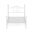 Cadre de lit double VECELO avec tête de lit et pied de lit, cadre de lit plateforme moderne en métal blanc/rose/noir