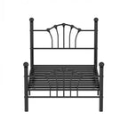 Cadre de lit double VECELO avec tête de lit et pied de lit, cadre de lit plateforme moderne en métal blanc/rose/noir