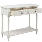 Table console rustique Whisen au design traditionnel avec deux tiroirs et une étagère inférieure