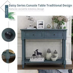 Table console rustique Whisen au design traditionnel avec deux tiroirs et une étagère inférieure