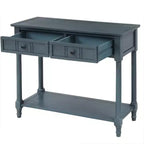 Table console rustique Whisen au design traditionnel avec deux tiroirs et une étagère inférieure
