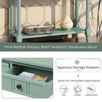 Table console rustique Whisen au design traditionnel avec deux tiroirs et une étagère inférieure