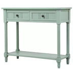 Table console rustique Whisen au design traditionnel avec deux tiroirs et une étagère inférieure
