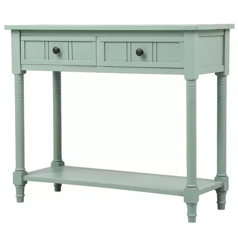 Table console rustique Whisen au design traditionnel avec deux tiroirs et une étagère inférieure