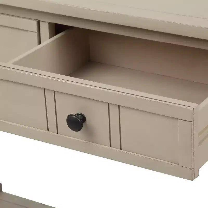 Table console rustique Whisen au design traditionnel avec deux tiroirs et une étagère inférieure