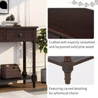 Table console rustique Whisen au design traditionnel avec deux tiroirs et une étagère inférieure