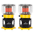 Comfort Gear 2 Pack 360 Degree Propane Space Heater, 13,500 to 18,000 BTU Indoor/Outdoor Portable Radiator for 450 Square Feet, Yellow/Black