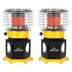 Comfort Gear 2 Pack 360 Degree Propane Space Heater, 13,500 to 18,000 BTU Indoor/Outdoor Portable Radiator for 450 Square Feet, Yellow/Black