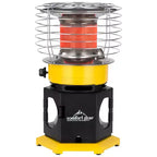 Radiateur d'espace au propane Comfort Gear, lot de 2, rotatif à 360 degrés, 13 500 à 18 000 BTU, radiateur portatif intérieur/extérieur pour 450 pieds carrés, jaune/noir