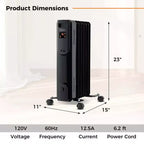 Radiateur à bain d'huile Costway avec thermostat réglable, télécommande, protection contre la surchauffe et basculement