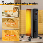 Radiateur à bain d'huile Costway avec thermostat réglable, télécommande, protection contre la surchauffe et basculement