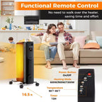 Radiateur à bain d'huile Costway avec thermostat réglable, télécommande, protection contre la surchauffe et basculement