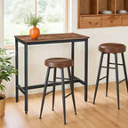 Table de bar, Table de bar étroite et longue, Table de salle à manger de cuisine, Cadre métallique robuste, Design industriel, Marron rustique