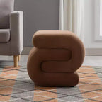 GDFStudio Mina Pouf en velours et bois en forme de S, 20W