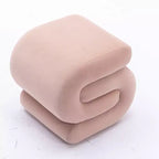 GDFStudio Mina Pouf en velours et bois en forme de S, 20W