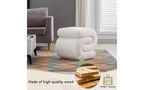 GDFStudio Mina Pouf en velours et bois en forme de S, 20W