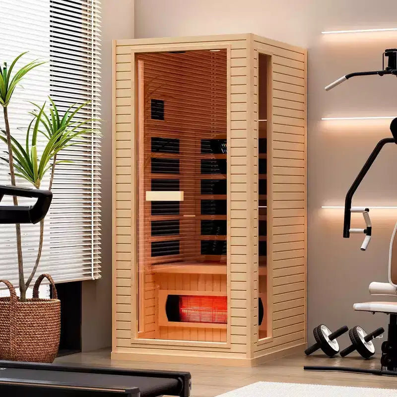 EROMMY 1/2 - Person Infrared Sauna with 10-Minute Warm-Up Heater Tube and Carbon Plate - Mini
