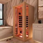 Sauna infrarouge 1/2 personne EROMMY avec tube chauffant à préchauffage de 10 minutes et plaque en carbone - Mini