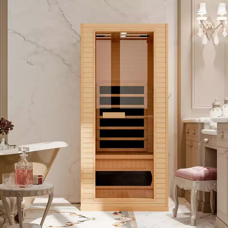 Sauna infrarouge 1/2 personne EROMMY avec tube chauffant à préchauffage de 10 minutes et plaque en carbone - Mini