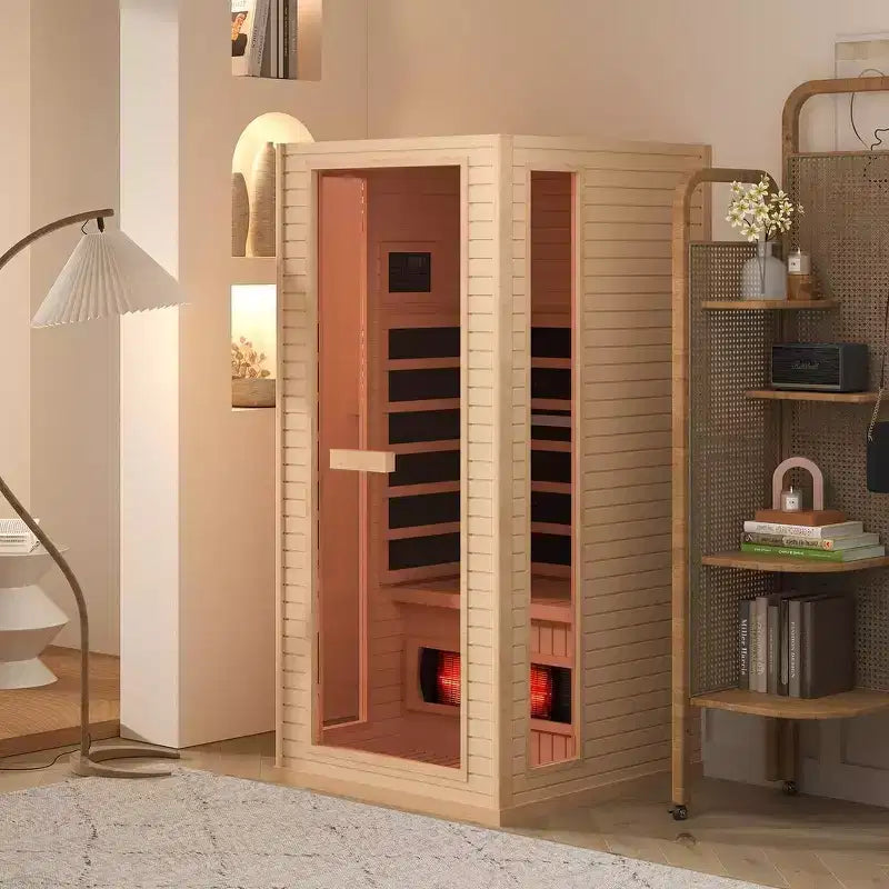 Sauna infrarouge 1/2 personne EROMMY avec tube chauffant à préchauffage de 10 minutes et plaque en carbone - Mini