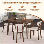 Ensemble table de salle à manger 5 pièces Costway pour 4 personnes, table en bois de style ferme et 4 chaises rembourrées