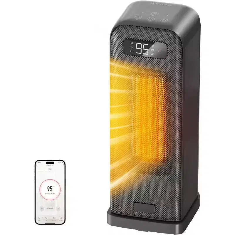 Chauffage d'appoint intelligent HEATDAZ, radiateur électrique 1500W avec Wi-Fi et commande vocale, chauffage portable avec thermostat pour bureau, chambre et maison