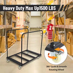 Garvee Folding Table Cart, 1800 LBS Heavy Duty Table Trolley with 5 Swivel Wheels, Black Desk Trolley for Garage, Home, Warehouse