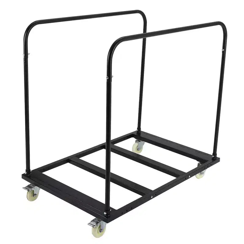 Chariot de table pliant Garvee, chariot de transport robuste de 816 kg avec 5 roulettes pivotantes, chariot de bureau noir pour garage, maison, entrepôt