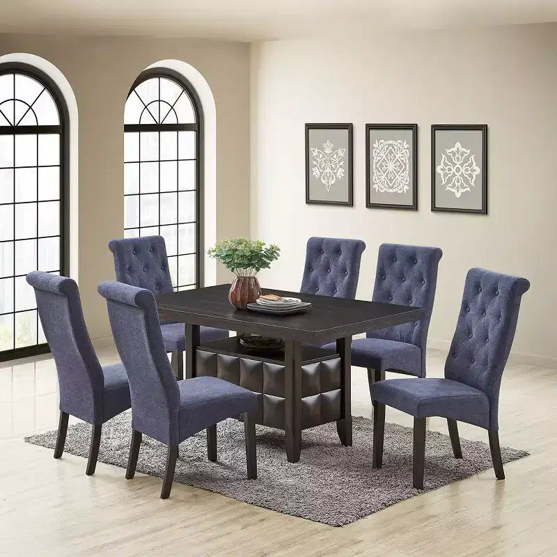Chaise de salle à manger Parsons rembourrée capitonnée Lemont Kings Brand Furniture, lot de 2