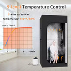 Sauna box gonflable portable Erommy avec cuiseur vapeur de 2,6 L, télécommande, 9 niveaux, chaise pliante, gonfleur - Tente de sauna pour la relaxation, désintoxication