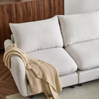 Christopher Knight Home Acker Canapé sectionnel moderne 69 places rembourré avec coussins, blanc