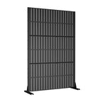 Écran de clôture en acier galvanisé noir (ensemble de 6 pièces)
